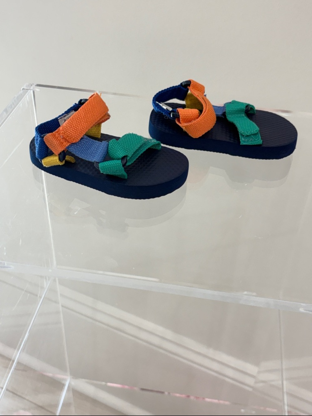 GAP Kids Navy Sandals with Orange & Green Straps